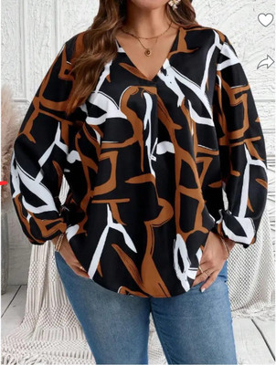 VEENI Casual Printed Women Black Top