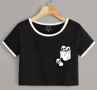 Pitcher Casual Printed Women Black Top