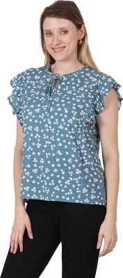 MODYNE Formal Floral Print Women Blue Top