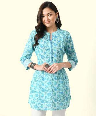 Meesan Casual Printed Women Light Green Top