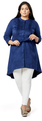 MISS TEASE Casual Solid Women Blue Top