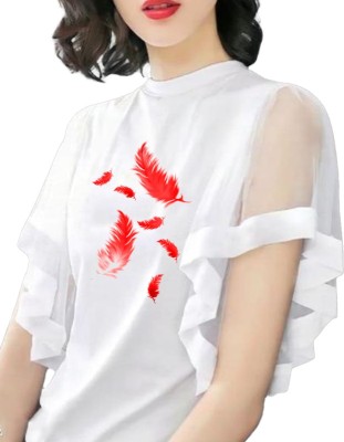 CNQFS FASHION Casual Printed Women White Top