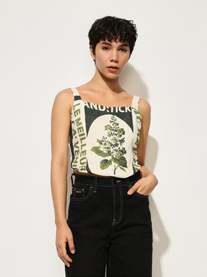 ONLY Casual Printed Women Beige Top