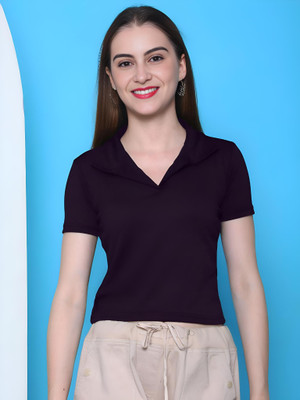Mast & Harbour Casual Solid Women Black Top