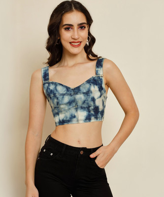 TANDUL Casual Printed Women Blue, Dark Blue, White Top