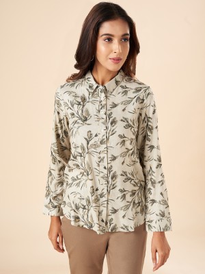 Akkriti by Pantaloons Casual Printed Women Grey Top