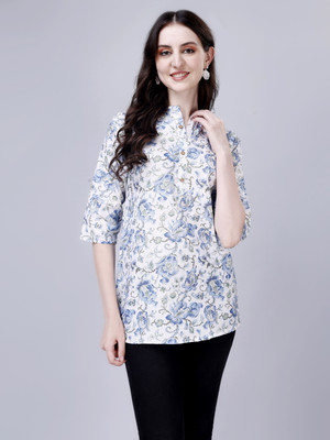 Bajarang Casual Printed Women White Top
