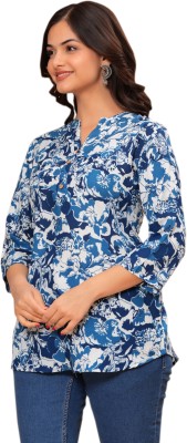 swadha fashion Casual Printed Women Dark Blue, Light Blue, White Top