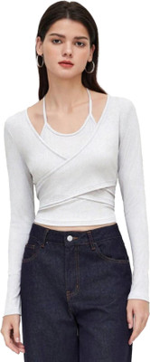 Istyle Can Casual Solid Women White Top