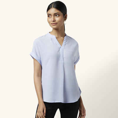 Annabelle by Pantaloons Casual Solid Women Blue Top