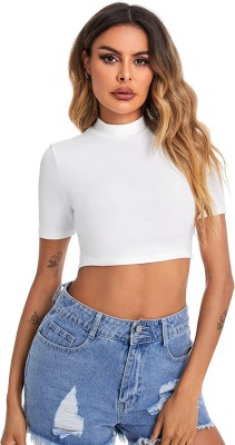 Fasska Casual Self Design Women White Top