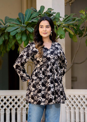 CLANGER Casual Printed Women Black Top