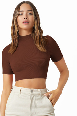 Dream Beauty Fashion Casual Solid Women Brown Top