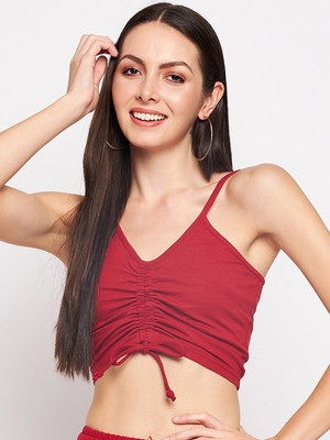 BRINNS Casual Solid Women Maroon Top