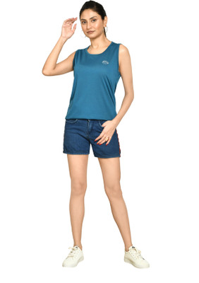 altius Casual Solid Women Blue Top