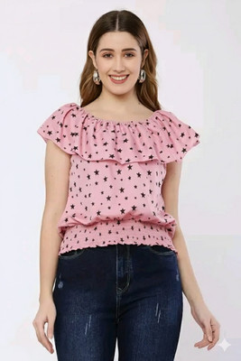 JunoFit Casual Printed Women Black, White Top