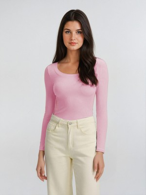 KOTTY Casual Solid Women Pink Top