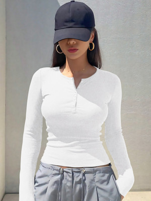 NAVYANKAA Casual Solid Women White Top