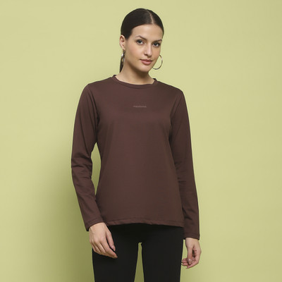 MADAME Casual Solid Women Brown Top