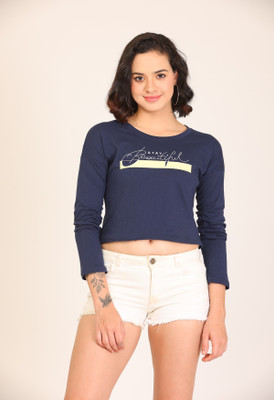 KG Best Collection Casual Printed Women Dark Blue Top