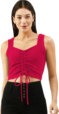 Martini Party Solid Women Pink Top
