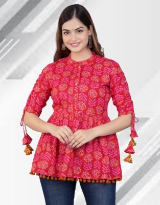 Kapishreshth Casual Printed Women Pink Top