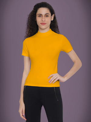 Kashonaa Casual Solid Women Yellow Top