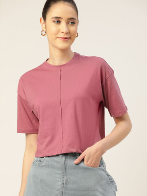 METRONAUT Casual Solid Women Pink Top