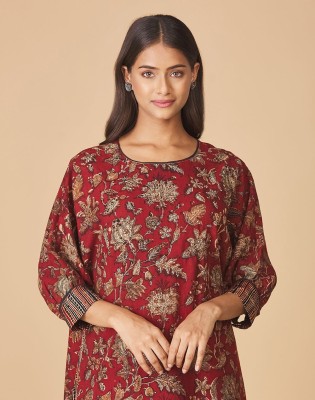 Fabindia Casual Printed Women Red Top