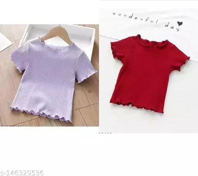 GLADLY Casual Solid Women Purple, Maroon Top