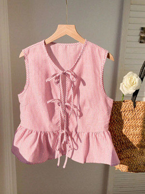 BuyNewTrend Casual Striped Women Pink Top