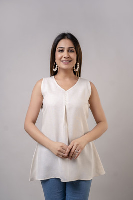 RAi shree Casual Solid Women Beige Top