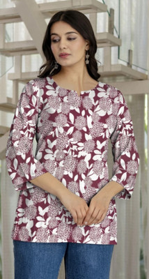 HF collections Casual Ethnic Motifs Women Maroon Top