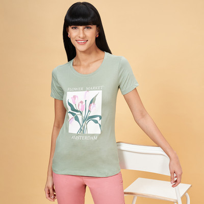 Honey By Pantaloons Casual Printed Women Light Green Top