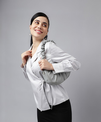 Hancock Casual Solid Women Grey Top