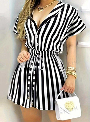 MANKSH Party Striped Women Black Top
