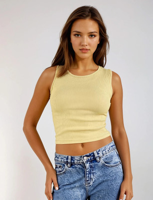 JK Creation Party Self Design Women Brown Top