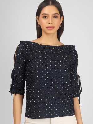 KILKI Casual Printed Women Dark Blue Top