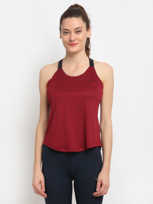 Invincible Casual Solid Women Maroon Top
