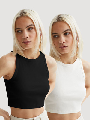 METRONAUT Casual Solid Women Black Top