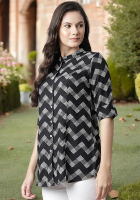 Elegance enterprise Casual Printed Women Black Top