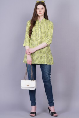 Highlight fashion export Casual Printed Women White, Green, Light Green Top