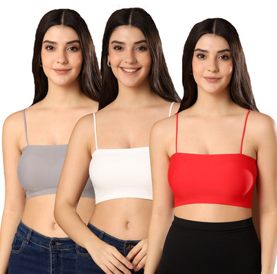 Paavki Casual Solid Women Grey, White, Red Top
