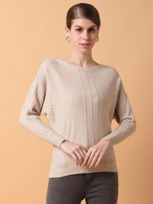 Showoff Casual Solid Women Beige Top