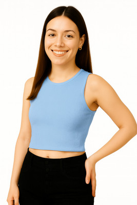 LILASTEX Casual Self Design Women Blue Top