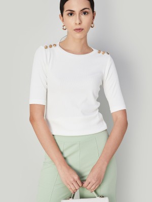 CODE by Lifestyle Casual Solid Women White Top