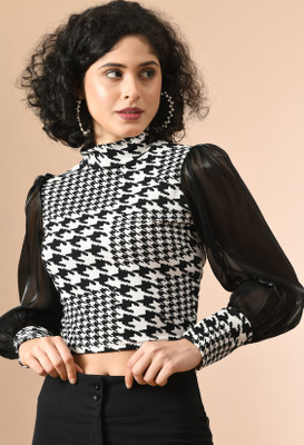 Moshe Casual Printed Women Black, White Top