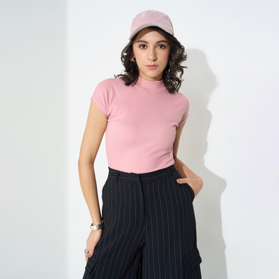 Honey By Pantaloons Casual Solid Women Pink Top