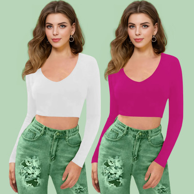 Dream Beauty Fashion Casual Self Design Women Pink Top