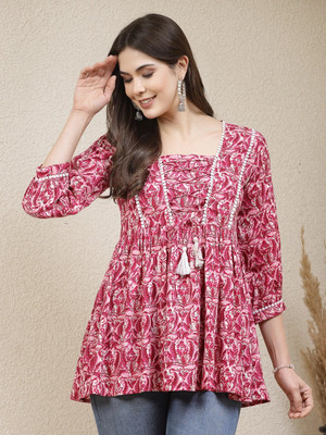 Stylum Casual Floral Print Women Pink, White, Red Top